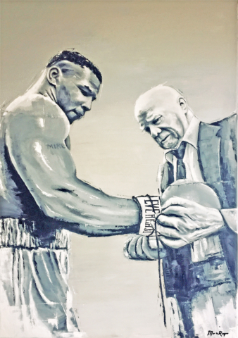 Mike Tyson Cus D'Amato Contemporary Art Painting Marc van Rooijen Kunst Schilderij