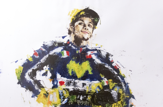 Valentino Rossi Portrait Contemporary Art Painting Marc van Rooijen Kunst Schilderij