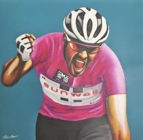 Tom Dumoulin Cycling Contemporary Art Painting Marc van Rooijen Kunst Schilderij