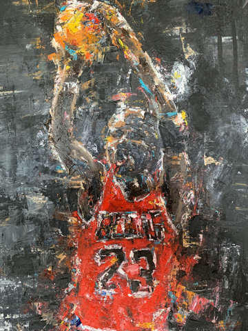 Michael Jordan Contemporary Art Painting Marc van Rooijen Kunst Schilderij