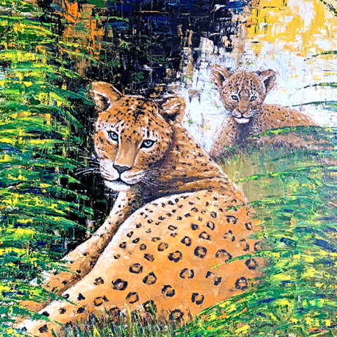 Leopards Contemporary Art Painting marc van Rooijen