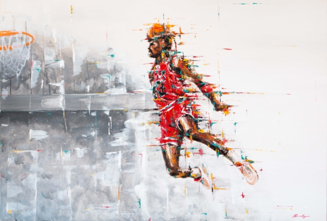 Michael Jordan Contemporary Art Painting Marc van Rooijen Kunst Schilderij