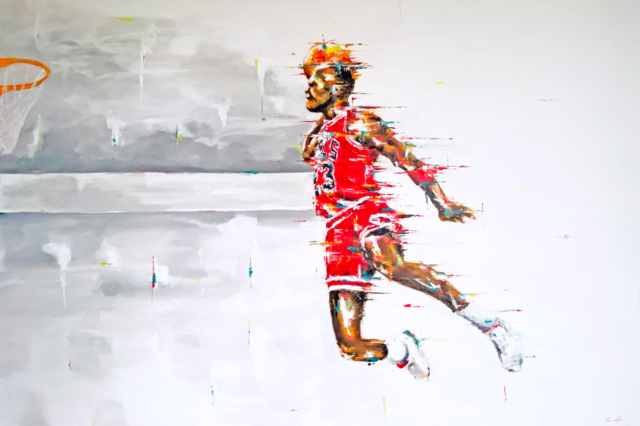 Michael Jordan Contemporary Art Painting Marc van Rooijen Kunst Schilderij