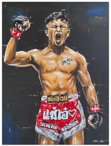 Rodtang One Muay Thai Contemporary Art Painting Marc van Rooijen Kunst Schilderij