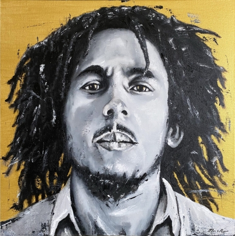 Bob Marley Contemporary Art Painting Marc van Rooijen Kunst Schilderij