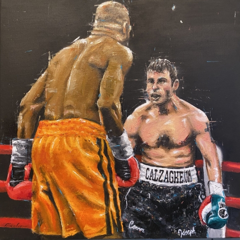 Joe Calzaghe Contemporary Art Painting Marc van Rooijen Kunst Schilderij