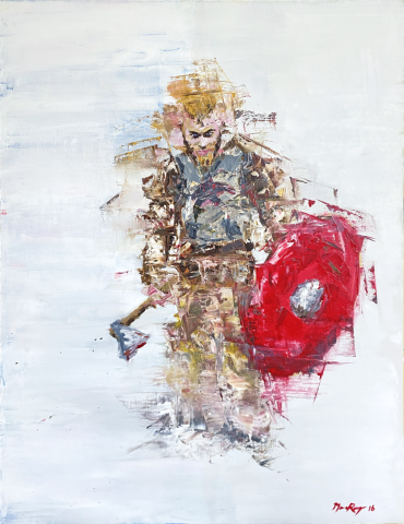 King Ragnar Vikings Contemporary Art Painting Marc van Rooijen Kunst Schilderij