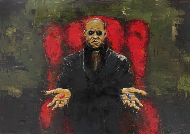 Morpheus The Matrix Contemporary Art Painting Marc van Rooijen Kunst Schilderij