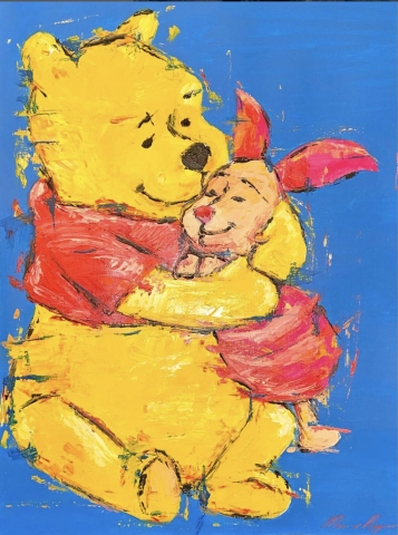 Pooh Bear And Piglet Contemporary Art Painting Marc van Rooijen